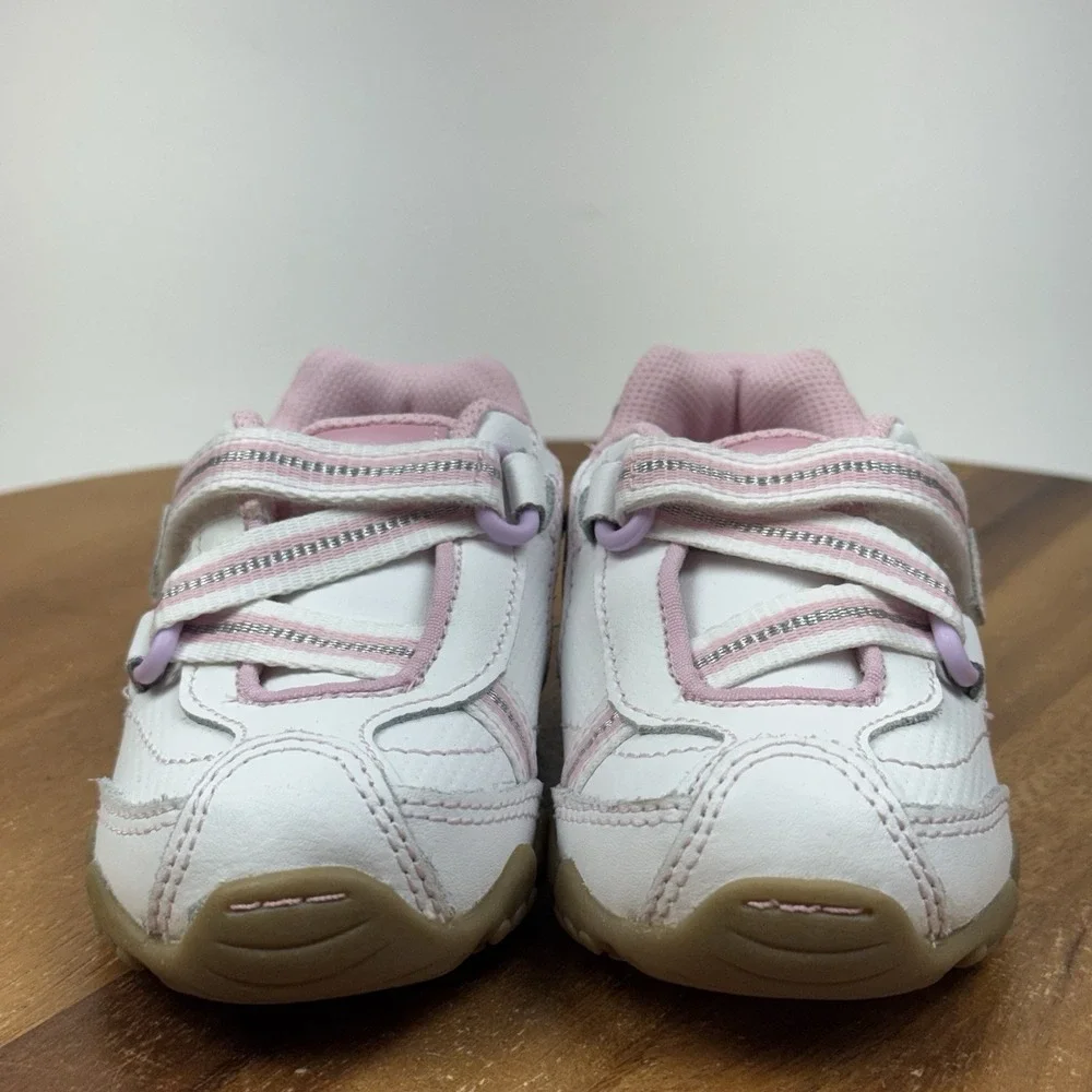Little Girls Toddler Stride Rite Shenae White Pink Casual Sneakers Size 5.5 W